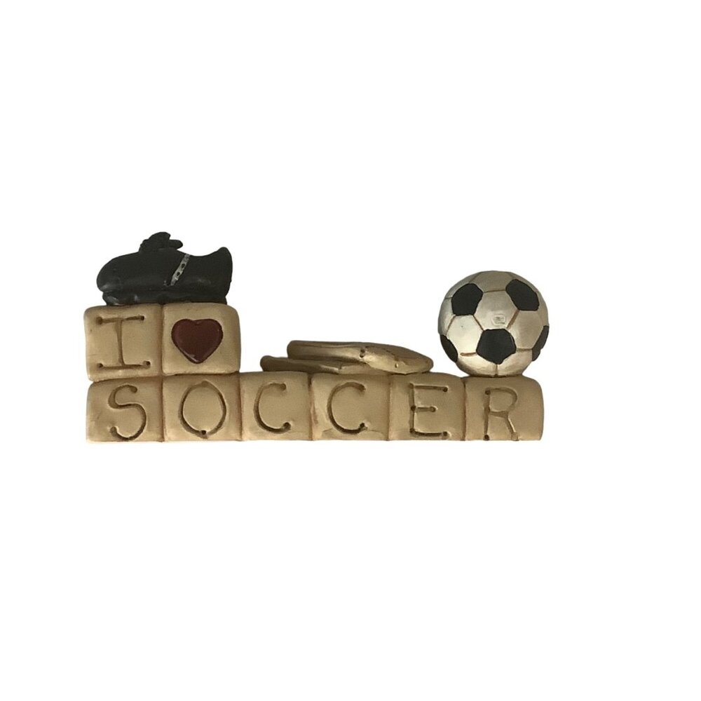 Blossom Bucket Suzi Figure Blocks I Heart Soccer 3.5" x 1.5"‎ Ball Cleats Socks